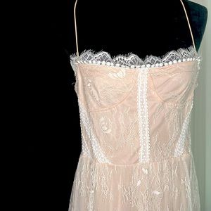 Beautiful long lace cream dress